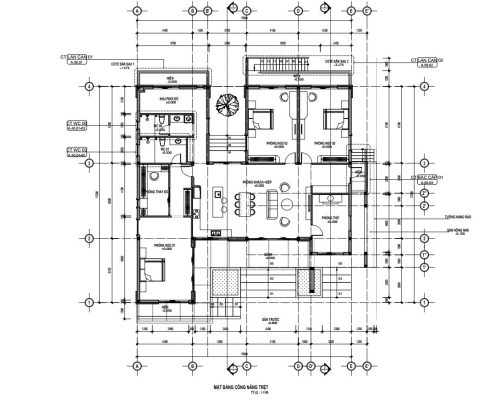 Nhà vườn 17x17m_1 trệt_mái ngói